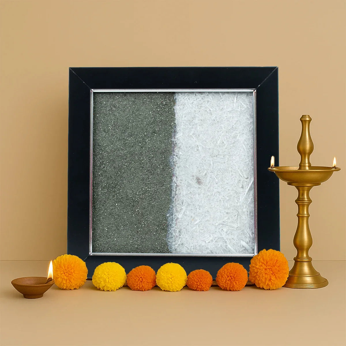 Dhan Varsha Frame with Pyrite & Selenite