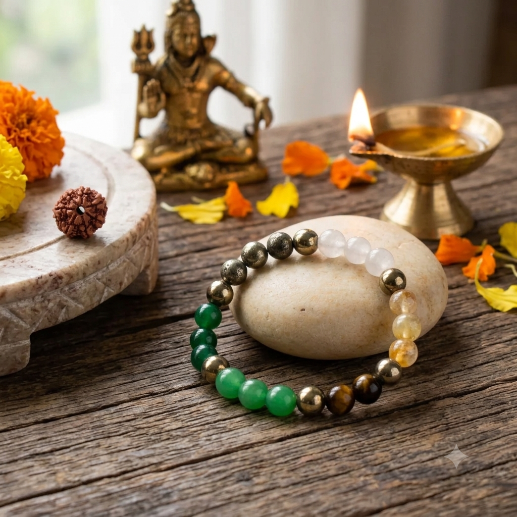 Dhan Yog Bracelet with 7 Mukhi Rudraksha