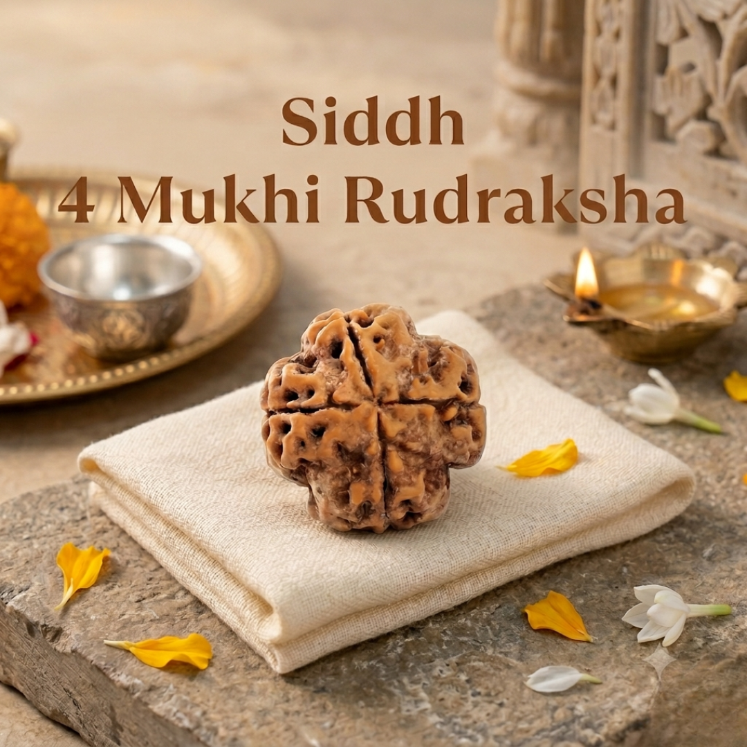Kashi Siddh Nepal Origin 4 Mukhi Rudraksha - 17mm to 22mm