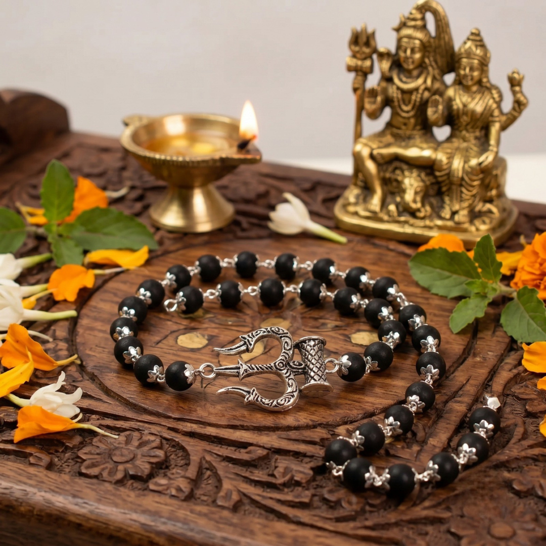Mahadev Trishul Damru Karungali Kavach Bracelet