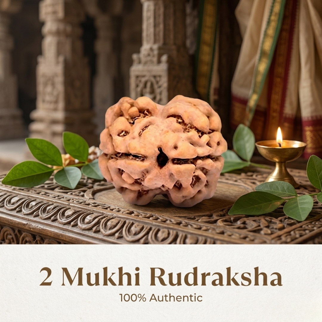 Nepal Origin 2 Mukhi Rudraksha - 17mm to 22mm
