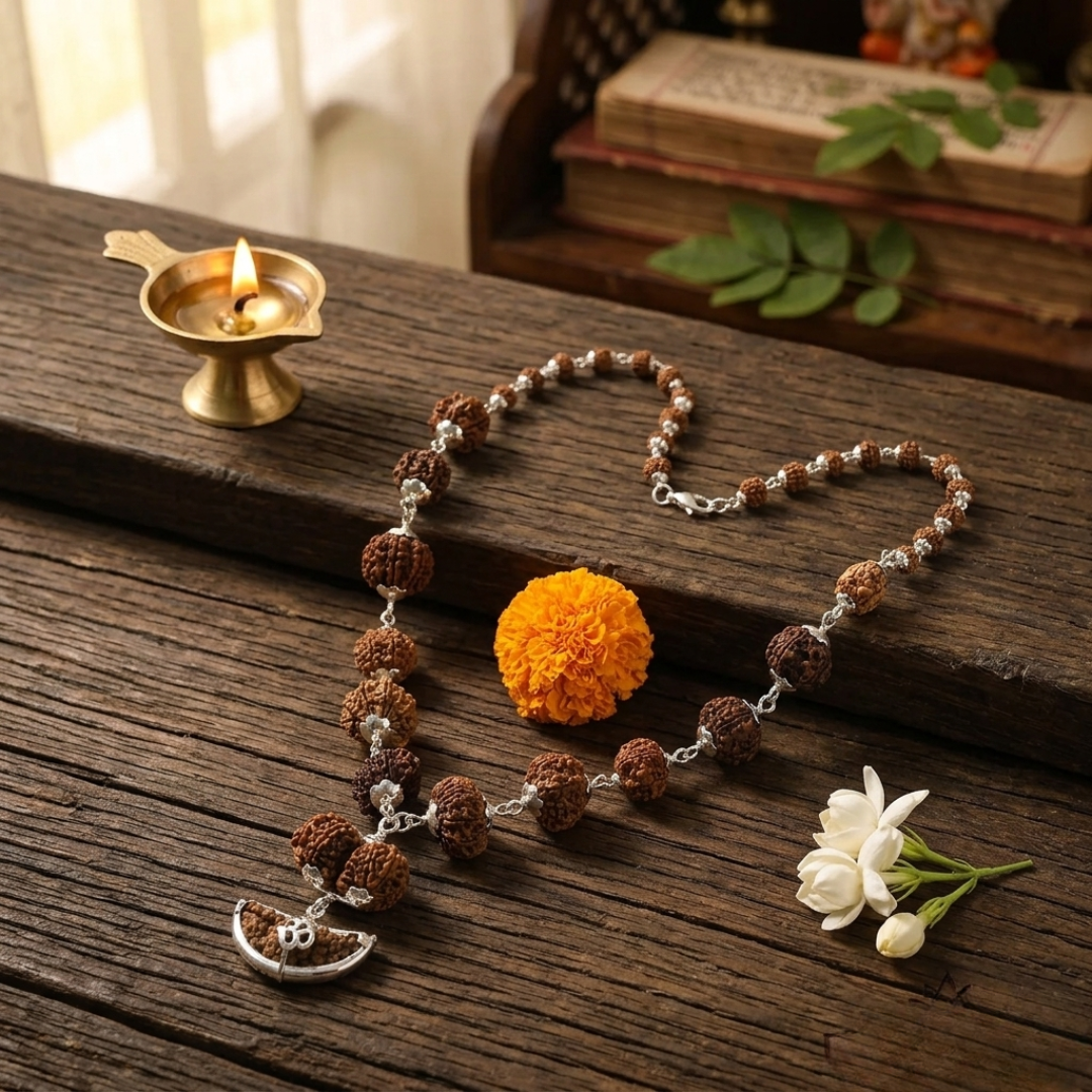 1-14 Mukhi Siddh Rudraksha Mala with Collector Beads