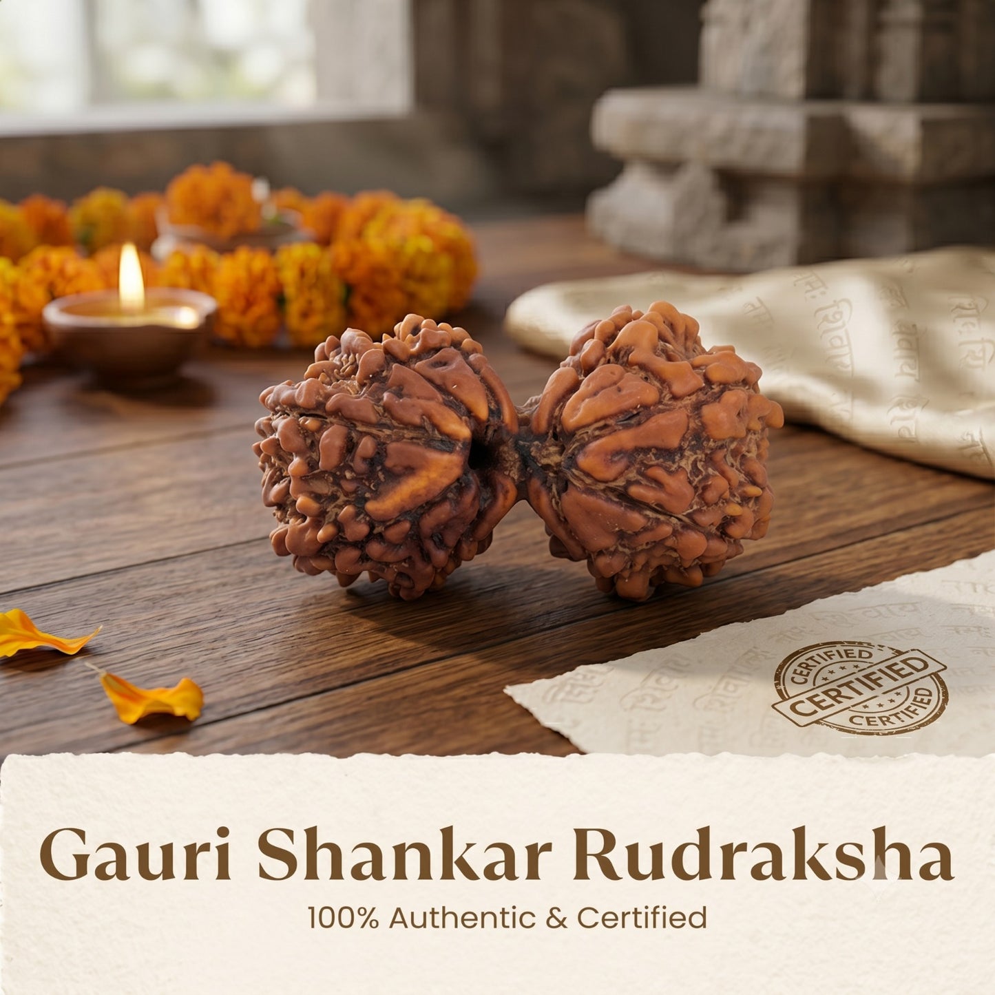 Nepal Origin Gauri Shankar Rudraksha - 17mm to 22mm