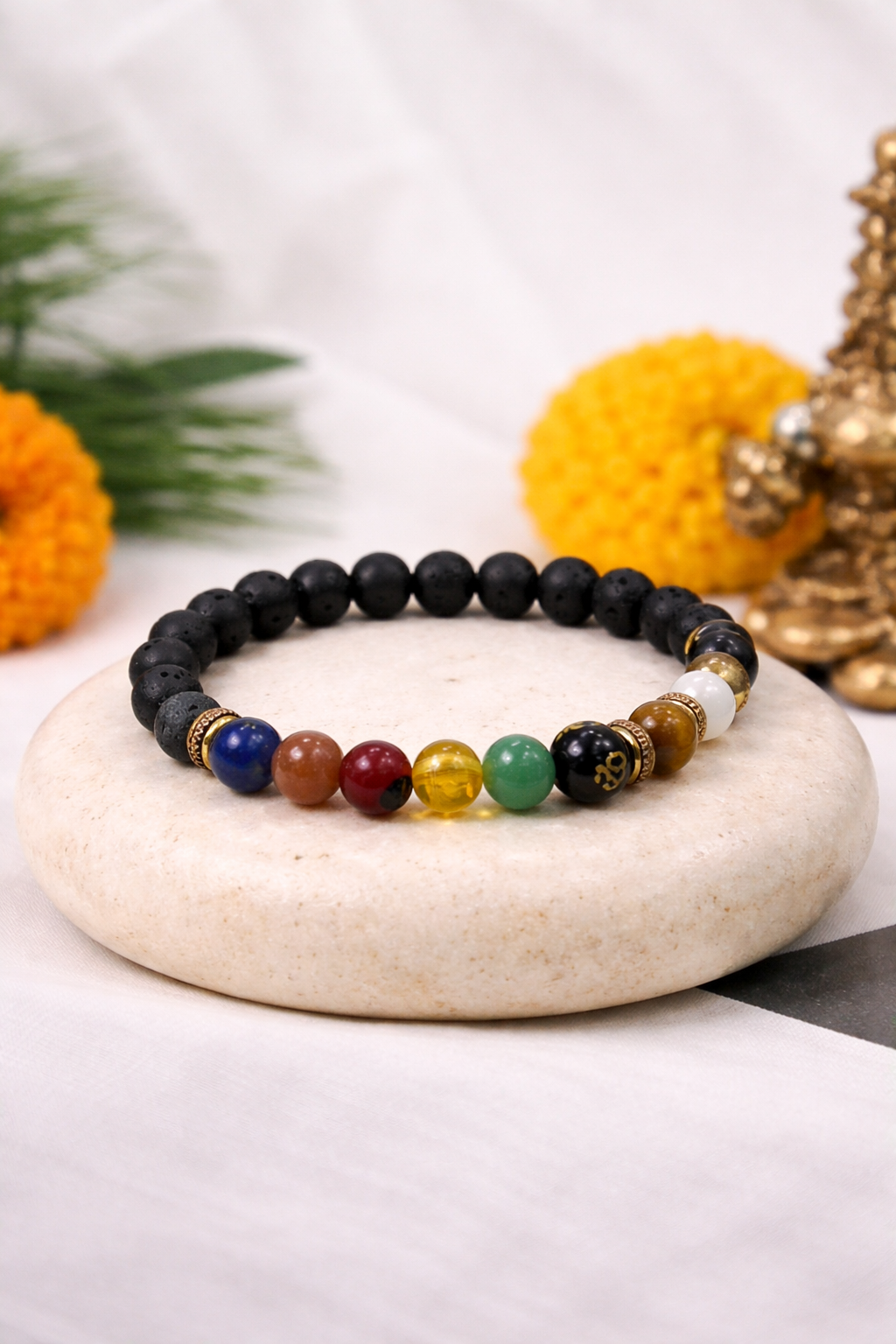 Spiritual 7 Chakra Bracelet with OM Charm