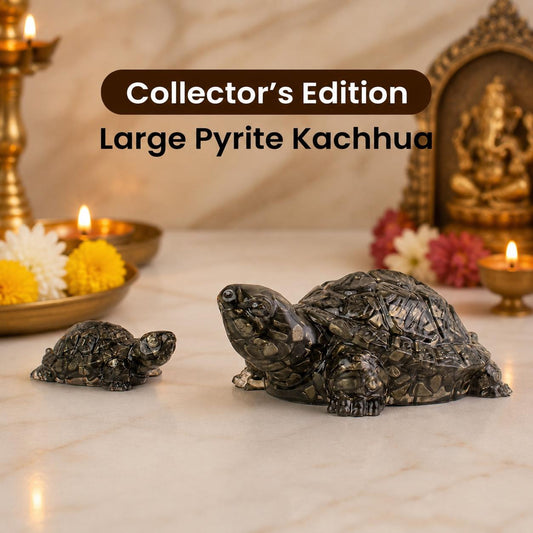 Collector’s Edition Pyrite Tortoise (Kachhua) - Big Size - 8x heavier