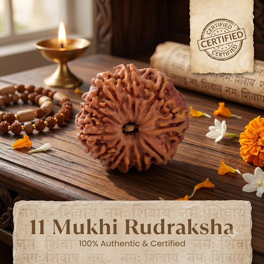 Kashi Siddh Nepal Origin 11 Mukhi Rudraksha - 17mm to 22mm