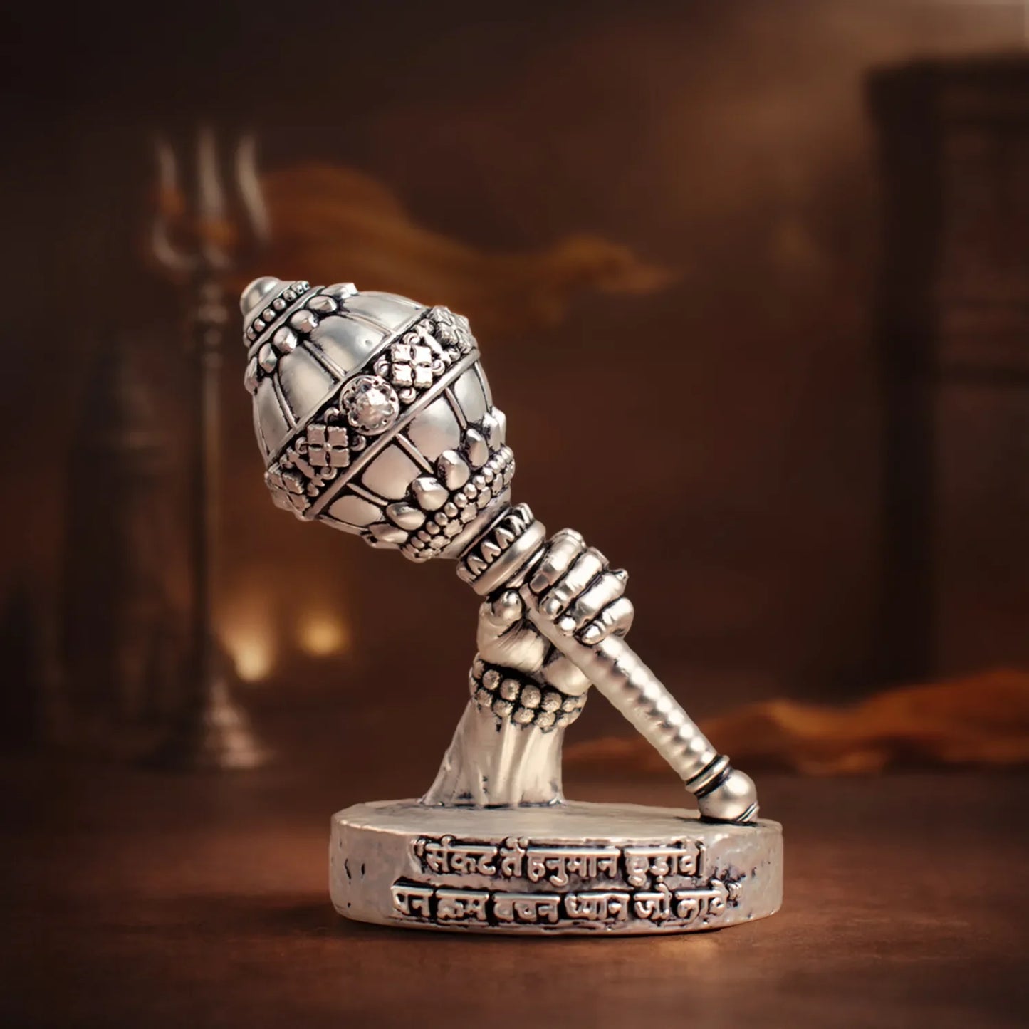 999 Silver Plated Shri Hanuman Gada Idol