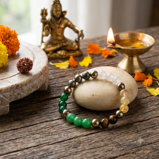 Dhan Yog Bracelet with 7 Mukhi Rudraksha