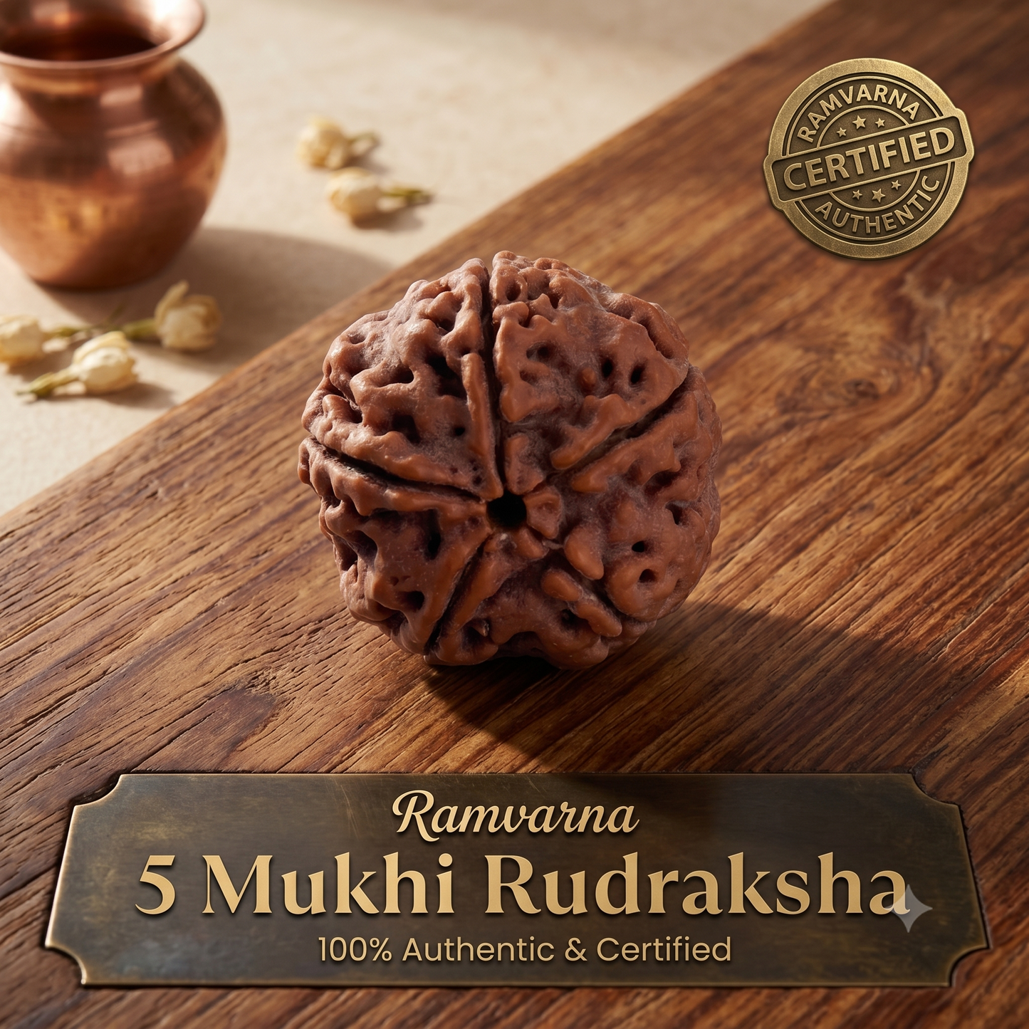 Nepal Origin 5 Mukhi Rudraksha Bead - FREE GIFT