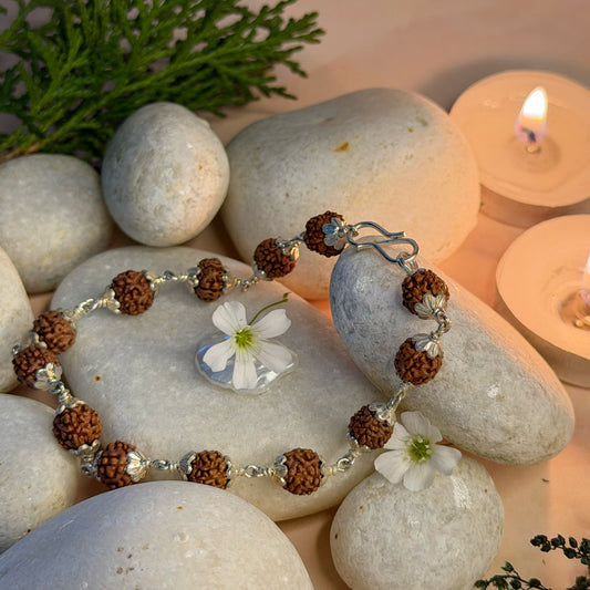 5 Mukhi Rudraksha Bracelet with Capping