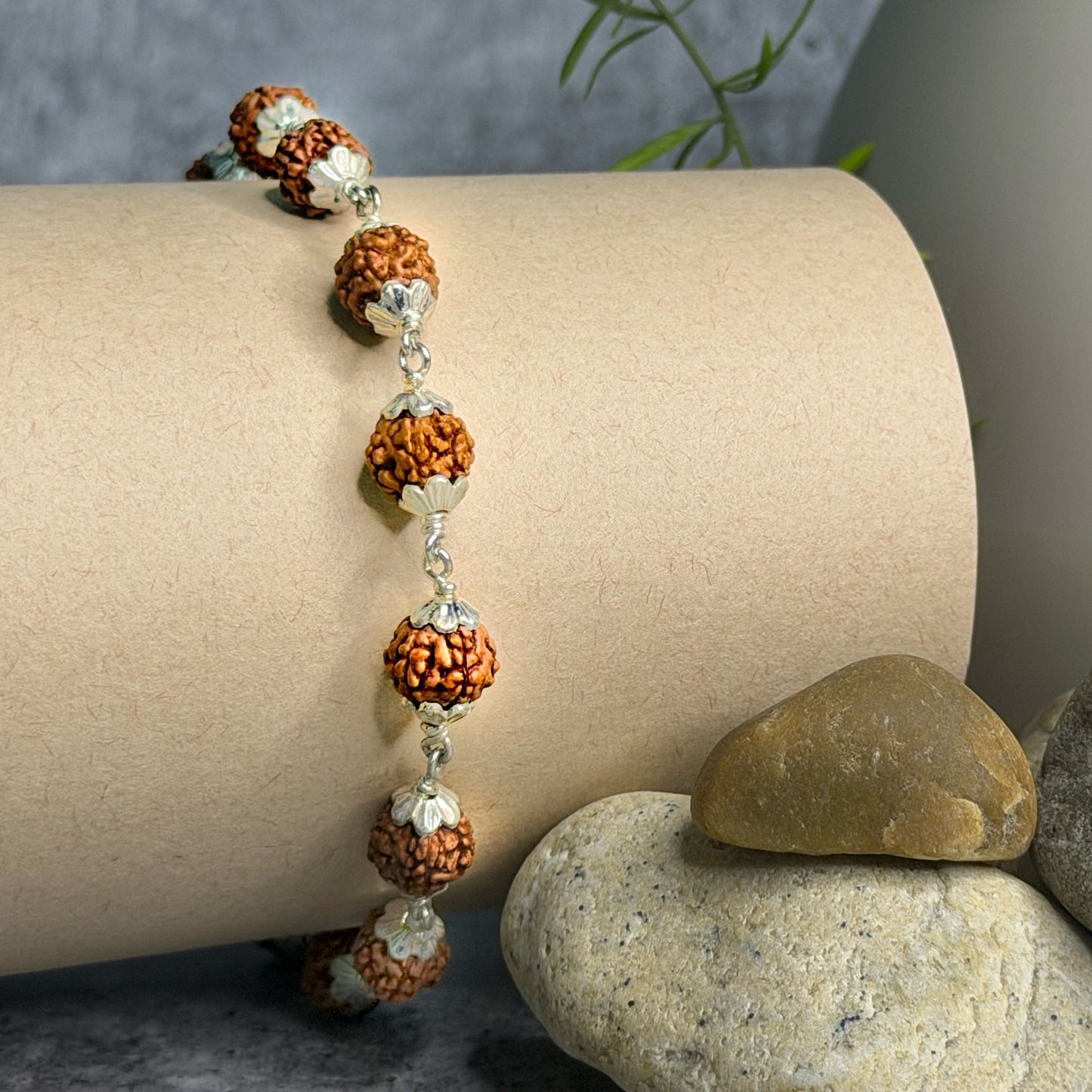 5 Mukhi Rudraksha Bracelet with Capping