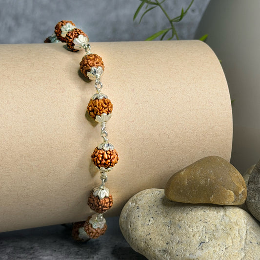5 Mukhi Rudraksha Bracelet with Capping