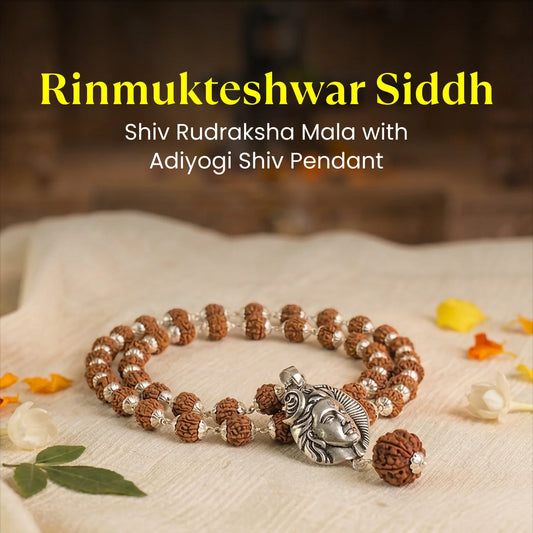 Rinmukteshwar Siddh Shiv Rudraksha Mala with Adiyogi Shiv Pendant