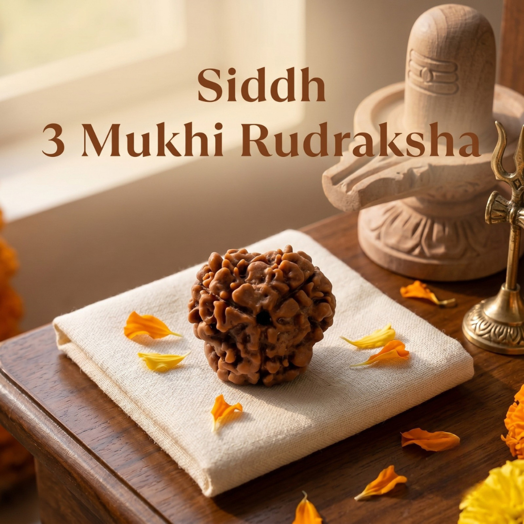 Kashi Siddh Nepal Origin 3 Mukhi Rudraksha - 17mm to 22mm