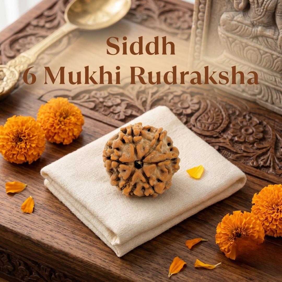 Kashi Siddh Nepal Origin 6 Mukhi Rudraksha - 17mm to 22mm