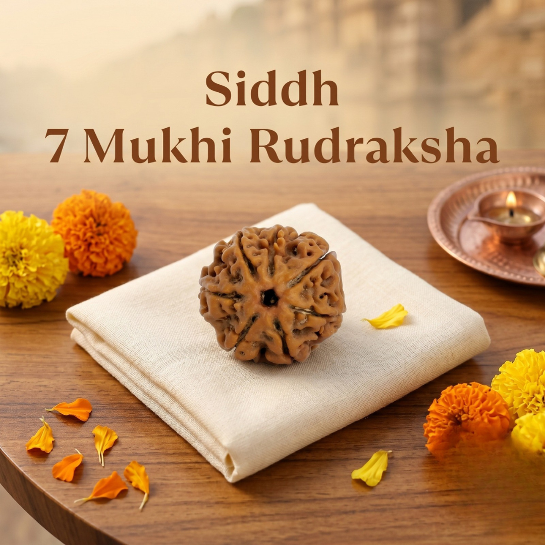 Kashi Siddh Nepal Origin 7 Mukhi Rudraksha - 17mm to 22mm