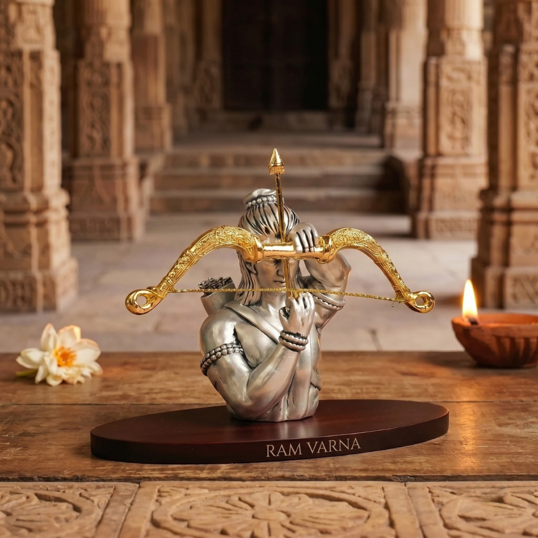 999 Silver Plated Shri Ram Dhanurdhari Idol